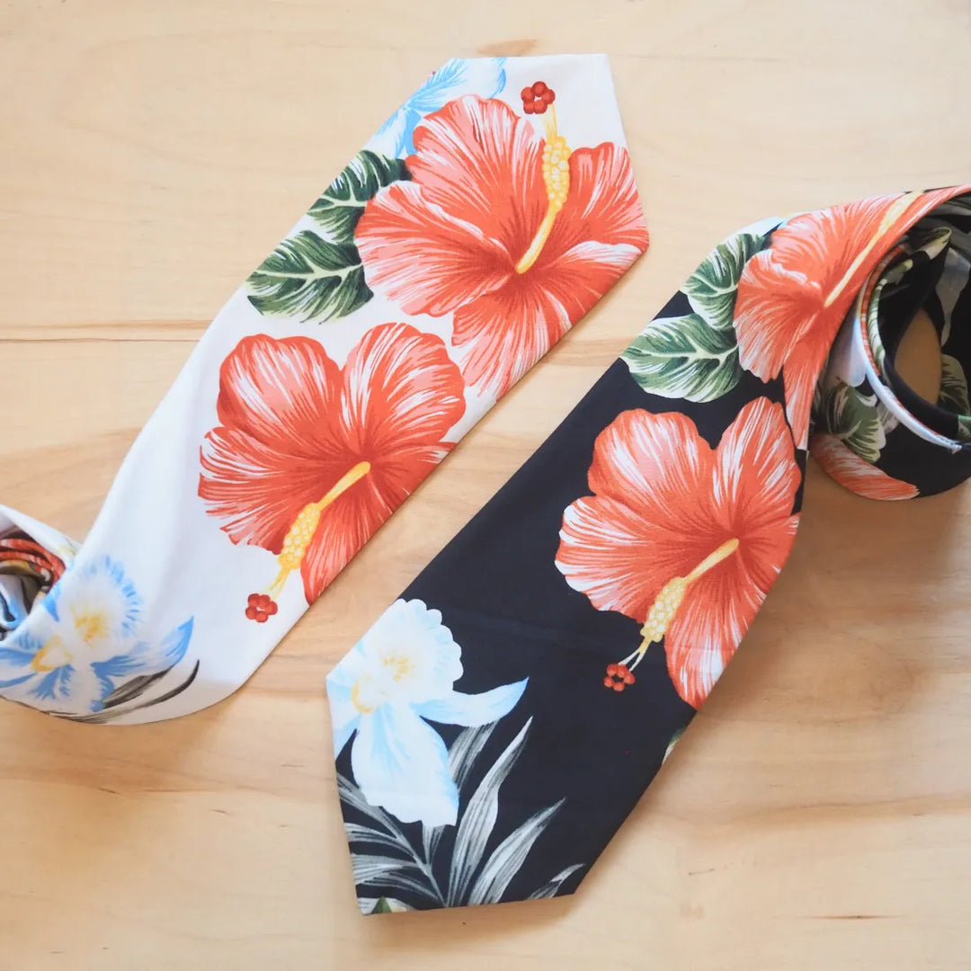 Black Ke’e Hawaiian Necktie - Made in Hawaii