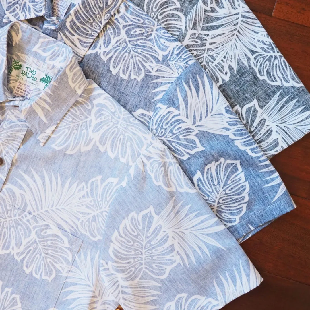 Black Leaf Hawaiian Reverse Shirt - Made in Hawaii