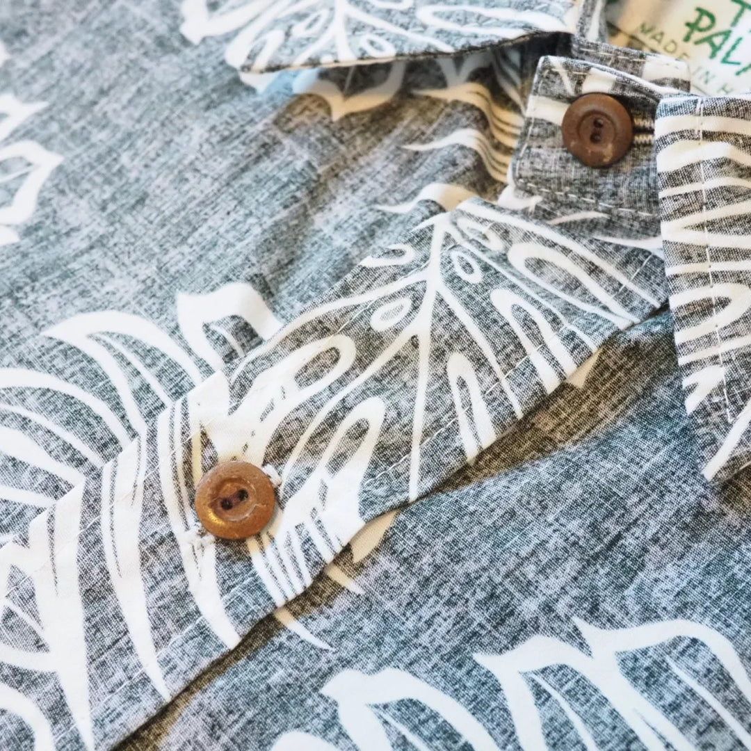 Black Leaf Hawaiian Reverse Shirt - Made in Hawaii