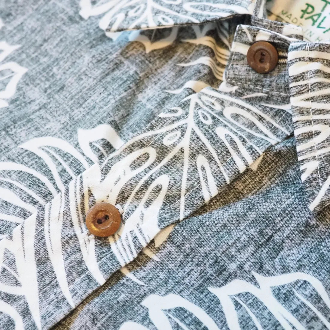 Black Leaf Hawaiian Reverse Shirt - Made In Hawaii