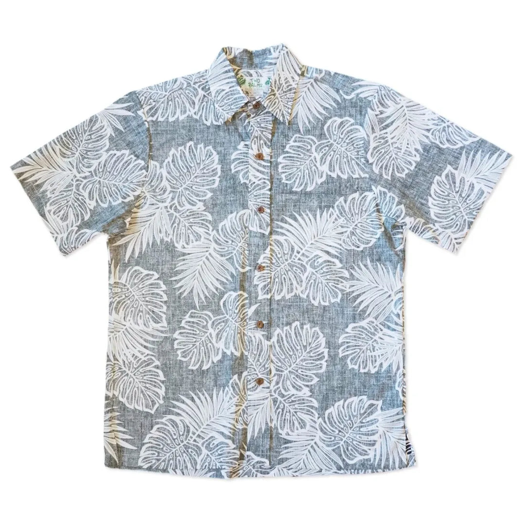 Black Leaf Hawaiian Reverse Shirt - Made in Hawaii