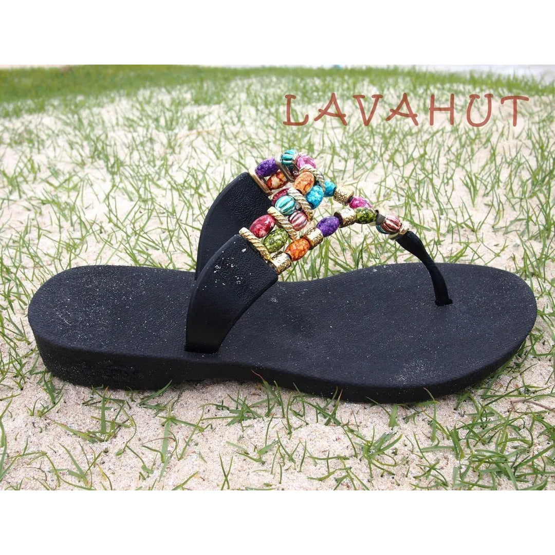 Black Sparkle Karma™ - Pali Hawaii Sandals - Made in Hawaii