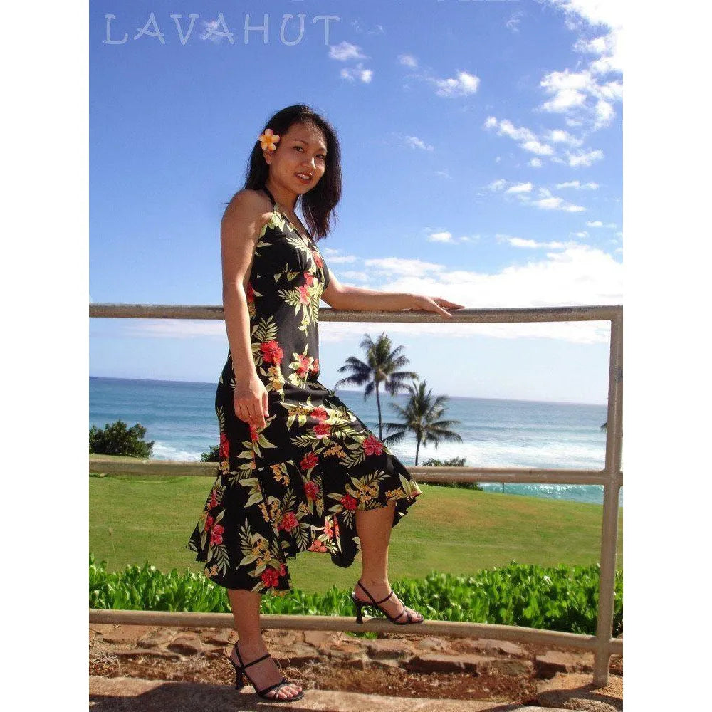 Blacksand Akua Hawaiian Halter Dress - Made In Hawaii