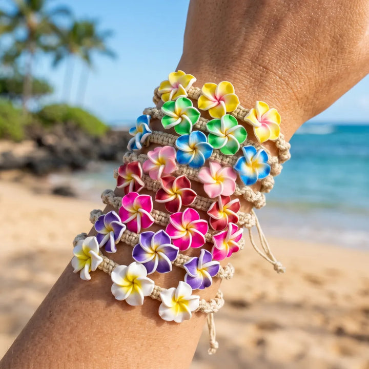 Bliss Plumeria Light Pink Friendship Bracelet - Made in Hawaii
