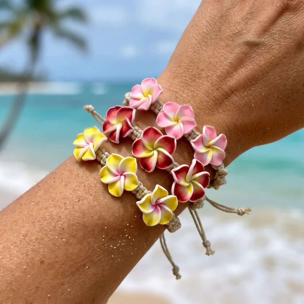 Bliss Plumeria Light Pink Friendship Bracelet - Made in Hawaii