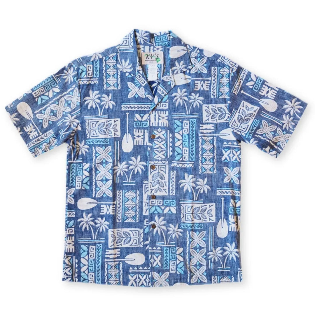 Blue Expedition Hawaiian Reverse Shirt - Made in Hawaii