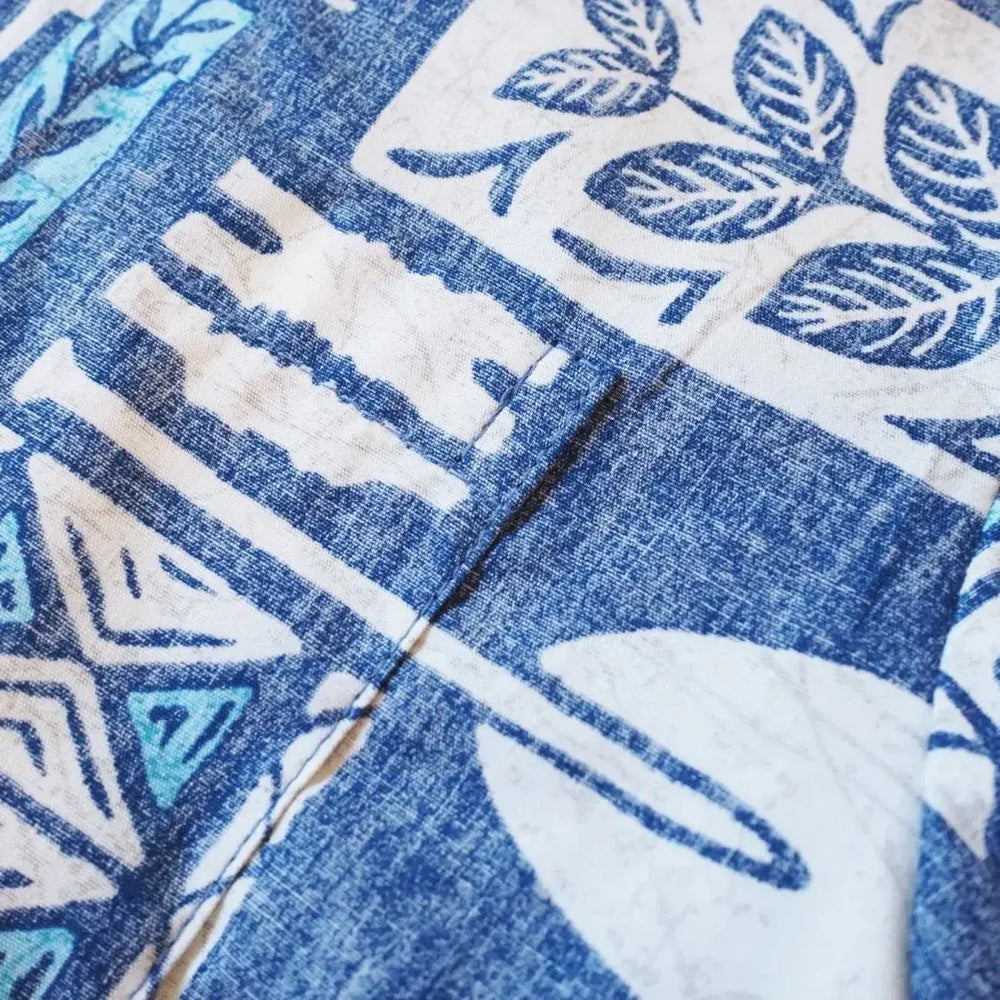 Blue Expedition Hawaiian Reverse Shirt Made in Hawaii