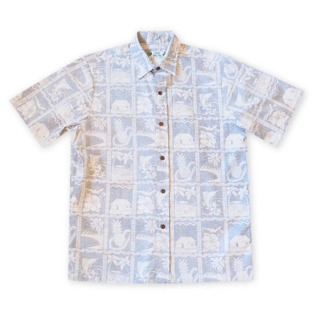 Blue Haleakala Sky Hawaiian REVERSE Shirt – Authentic Hawaiian Reverse Men's Shirts by Lavahut