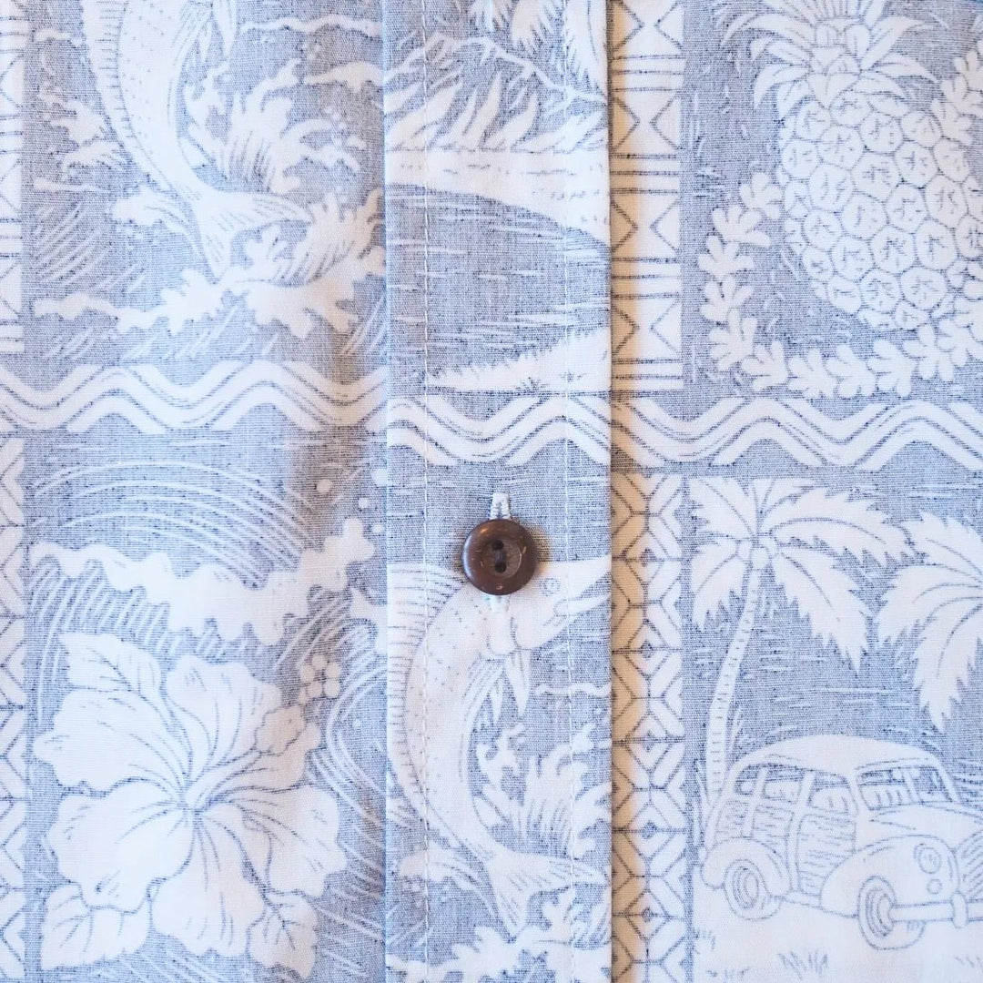 Blue Haleakala Sky Hawaiian REVERSE Shirt – Authentic Hawaiian Reverse Men's Shirts by Lavahut