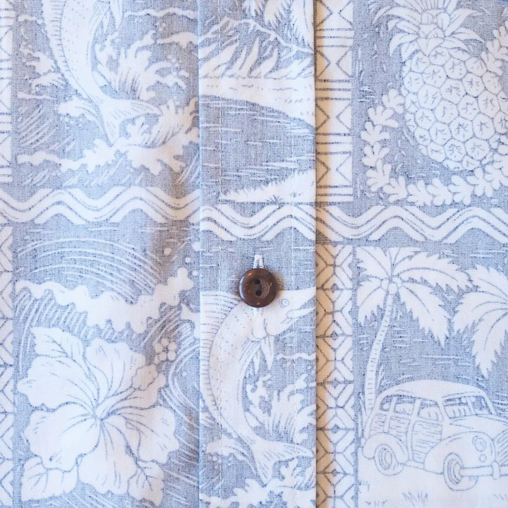 Blue Haleakala Sky Hawaiian REVERSE Shirt – Authentic Hawaiian Reverse Men's Shirts by Lavahut