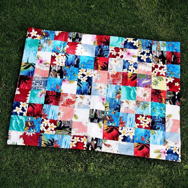 Blue Hawaiian Patchwork Throw - Made in Hawaii