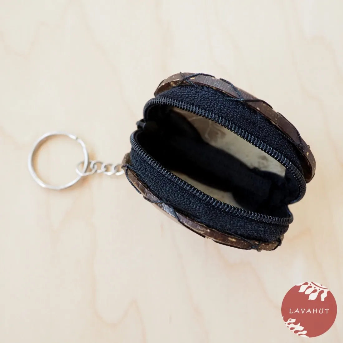 Blue Hibiscus Coconut Coin Purse + Keychain - Made In Hawaii
