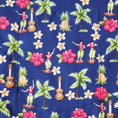 Blue Hula Dream Resort Cotton Shirt - Made In Hawaii