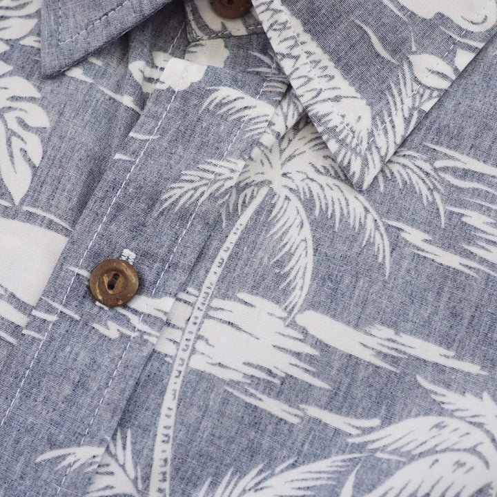 Blue Island Hawaiian Reverse Shirt - Made in Hawaii