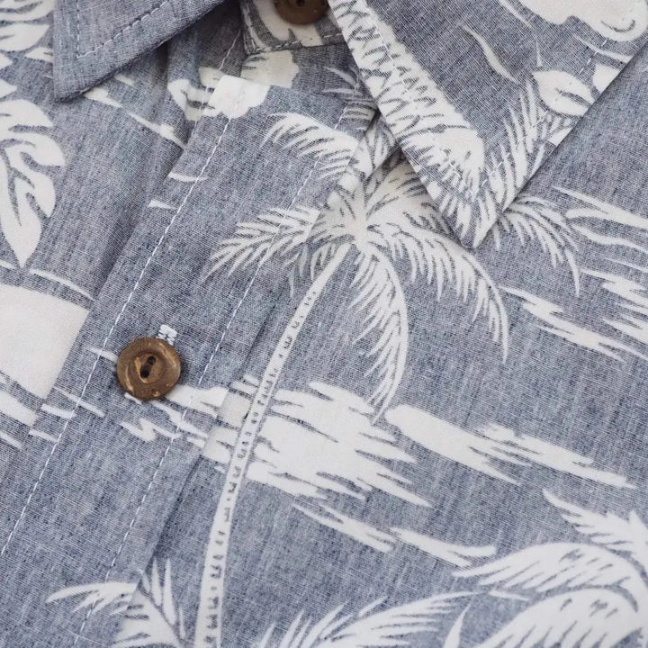 Blue Island Hawaiian Reverse Shirt Made in Hawaii