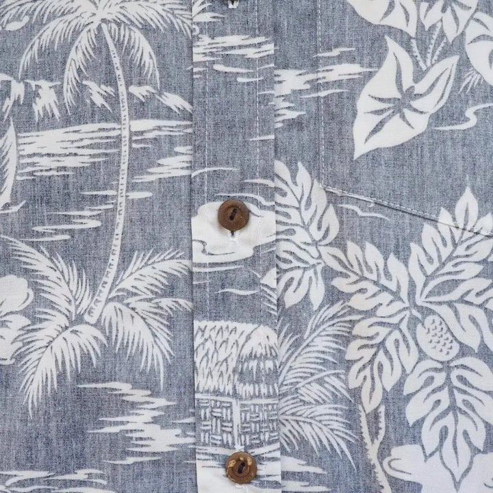 Blue Island Hawaiian Reverse Shirt Made in Hawaii