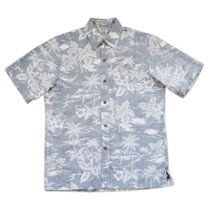 Blue Island Hawaiian Reverse Shirt - Made in Hawaii