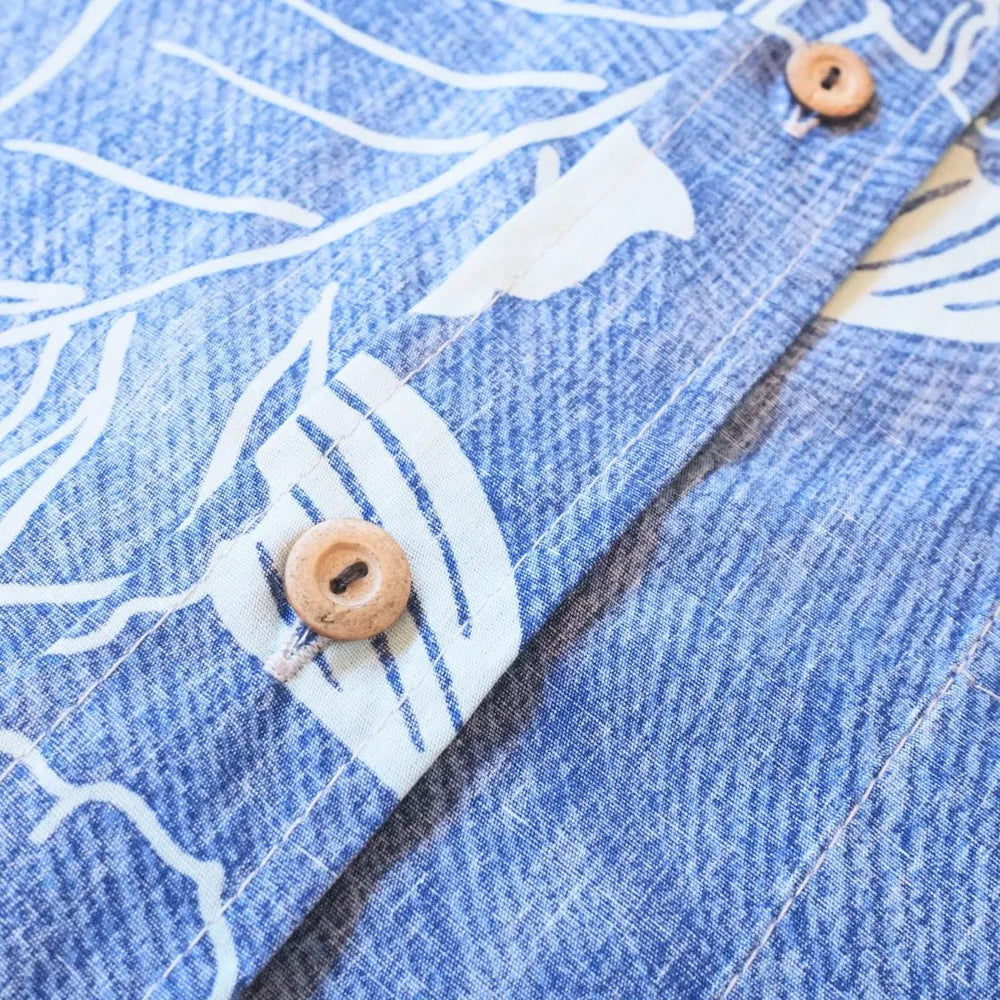 Blue Ka'anapali Hawaiian REVERSE Shirt – Authentic Hawaiian Reverse Men's Shirts by Lavahut