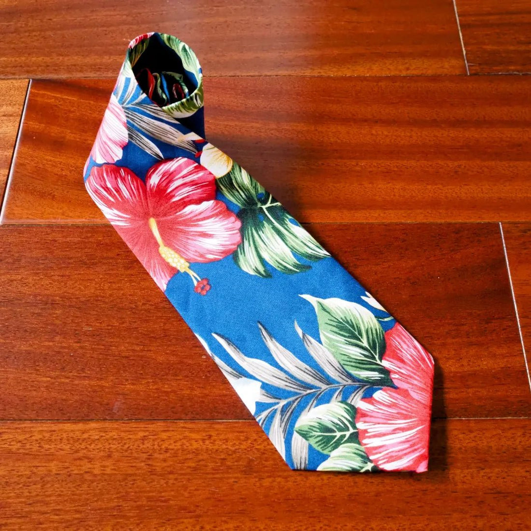 Blue Ke'e Hawaiian Necktie – Authentic Hawaiian Necktie by Lavahut