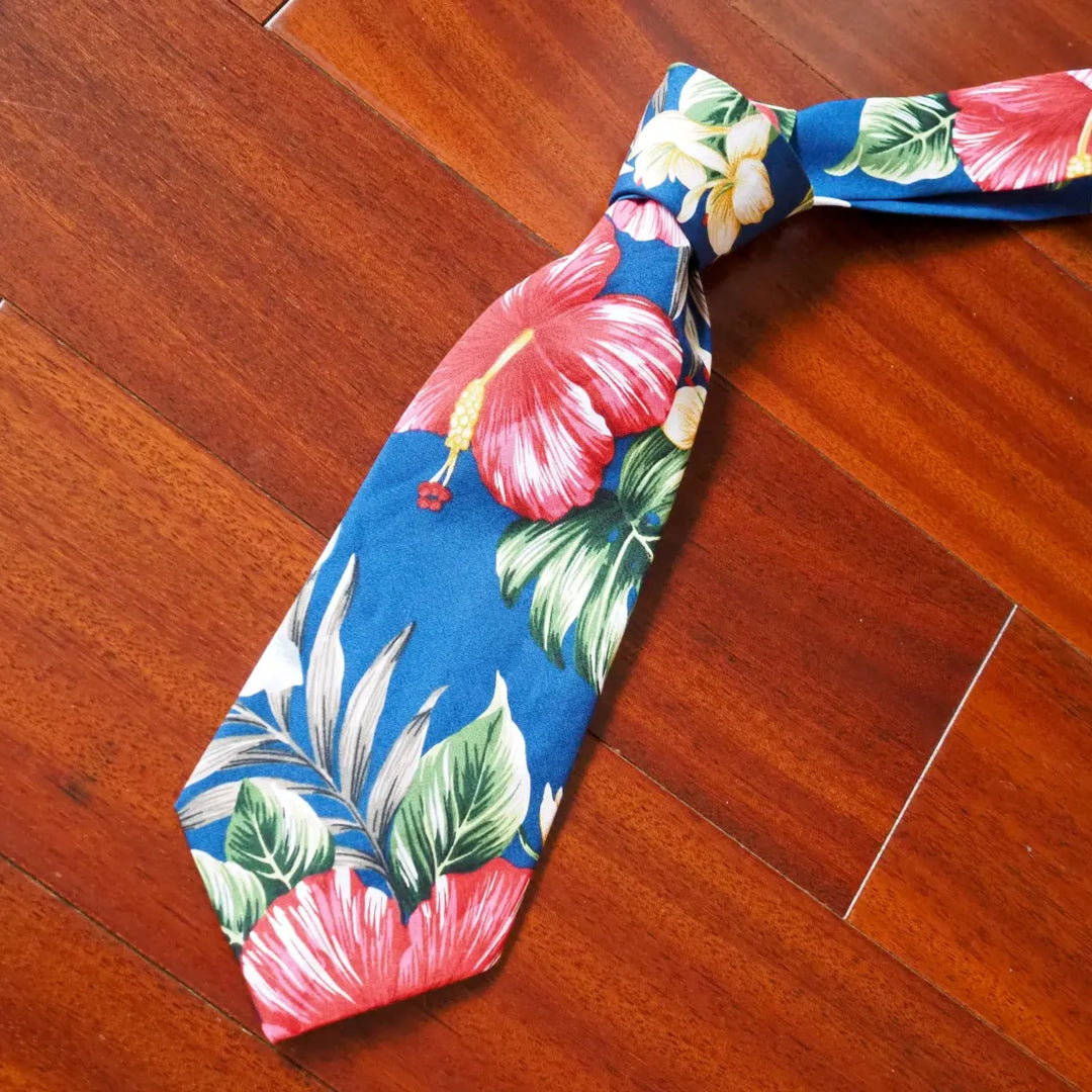 Blue Ke’e Hawaiian Necktie - Made in Hawaii