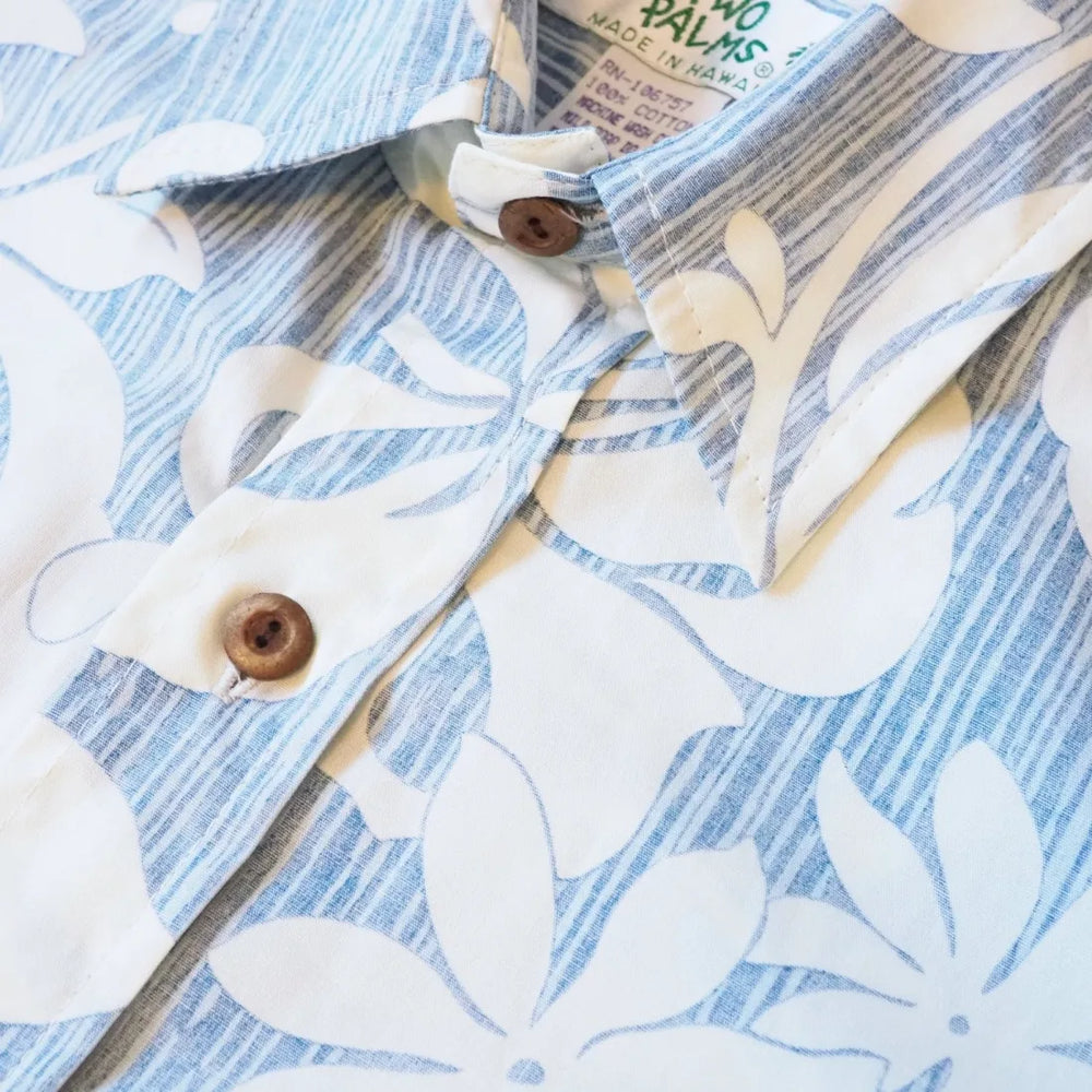 Blue Nanakuli Hawaiian Reverse Shirt - Made in Hawaii