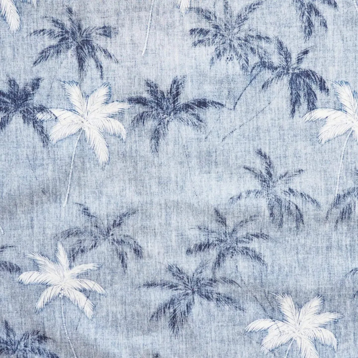 Blue Palm Beach Hawaiian Reverse Shirt - Made in Hawaii