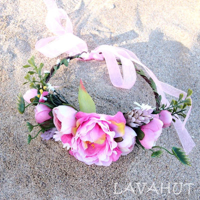 Bohemian Pink Flower Crown - Made In Hawaii