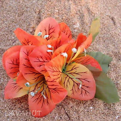 Bougainvillea Orange Hawaiian Flower Hair Clip - Made In Hawaii