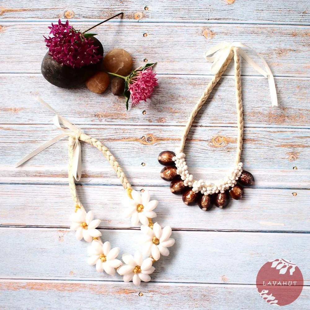 Brown Cowry Seashell Hawaiian Necklace - Made in Hawaii