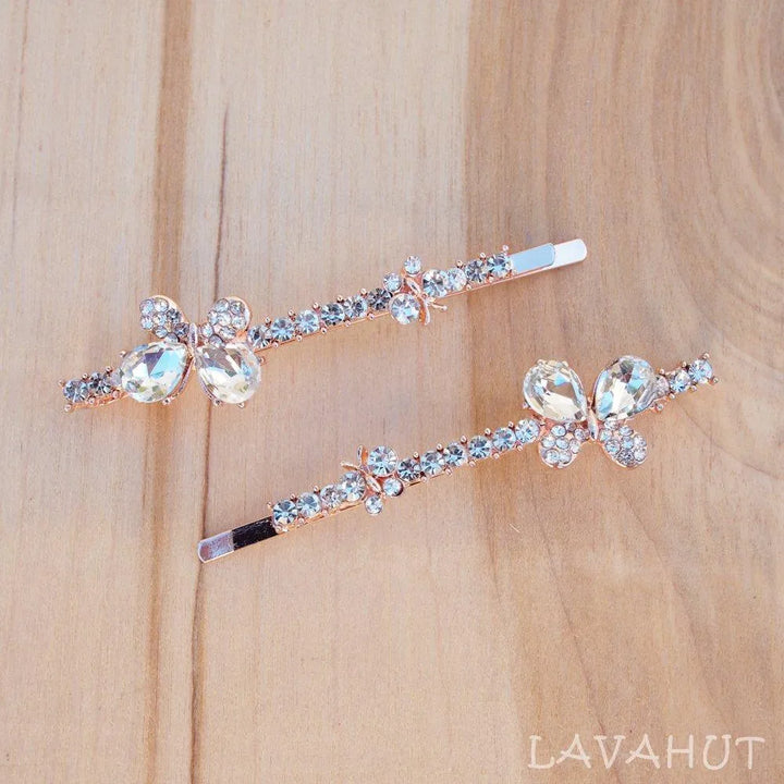 Butterfly Sparkly Hair Pin Set - Made in Hawaii