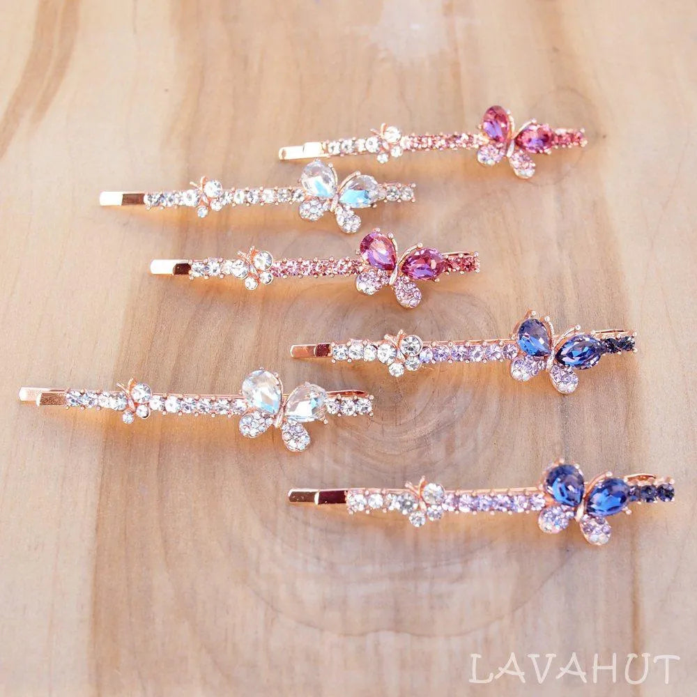 Butterfly Sparkly Hair Pin Set - Made In Hawaii