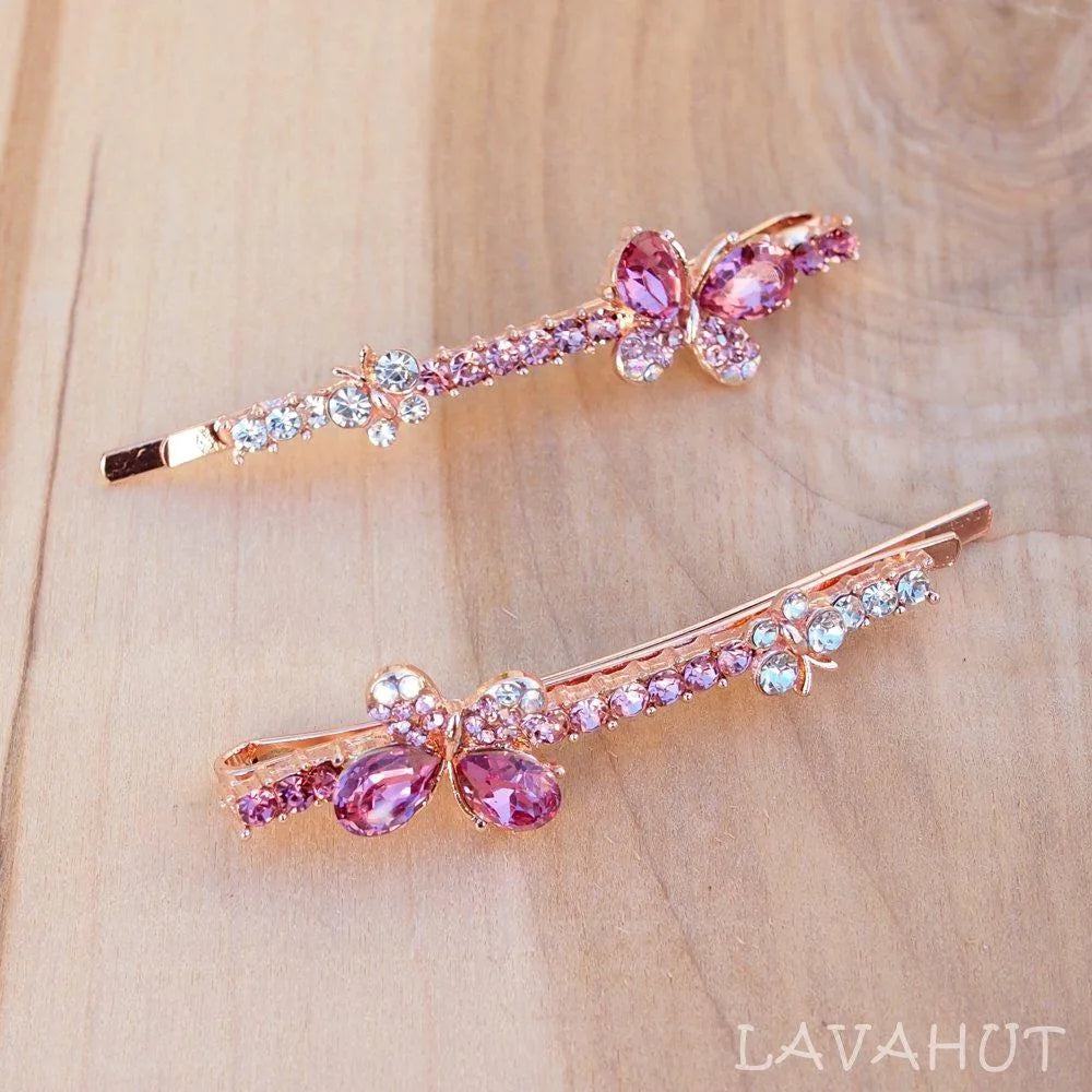 Butterfly Sparkly Hair Pin Set - Made in Hawaii