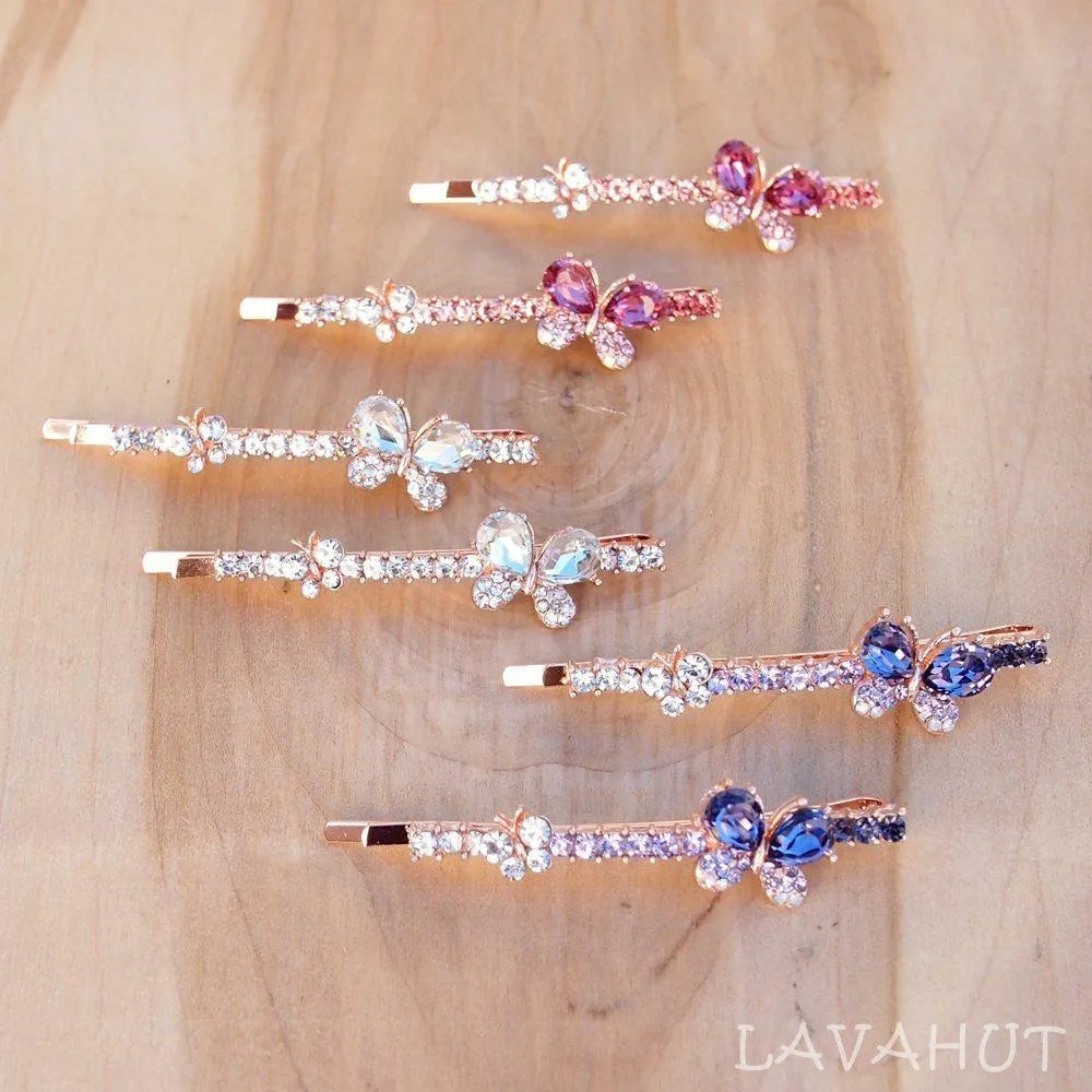 Butterfly Sparkly Hair Pin Set - Made in Hawaii