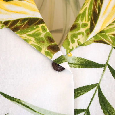 Calla Lily White Lady’s Hawaiian Rayon Blouse - Made In Hawaii