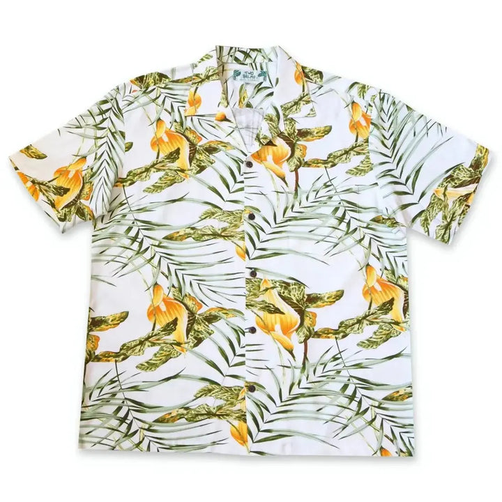 Calla White Hawaiian Rayon Shirt - Made in Hawaii
