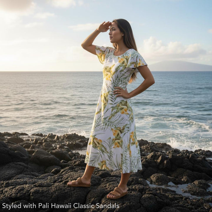Calla White Malia Hawaiian Dress Made in Hawaii