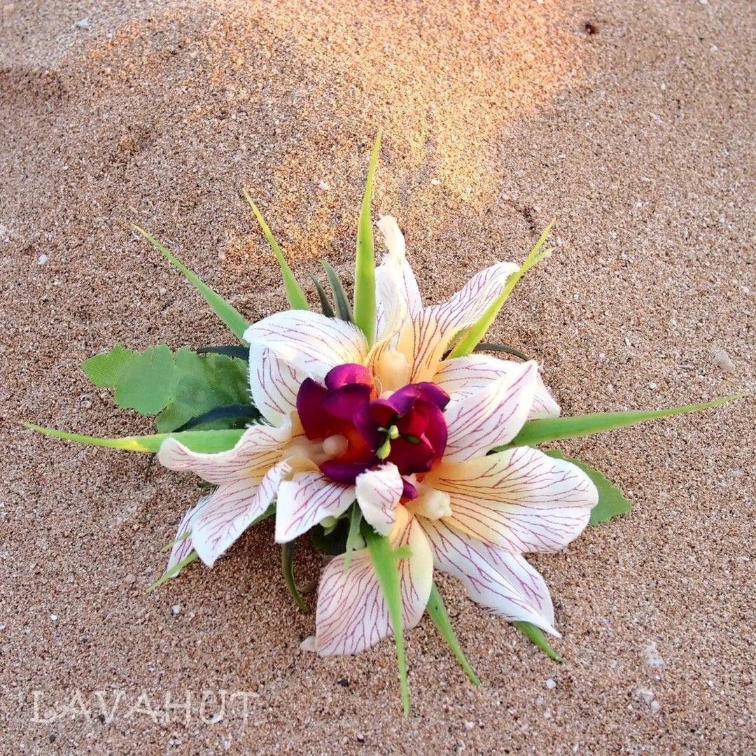 Cattleya Cream Hawaiian Flower Hair Clip - Made in Hawaii