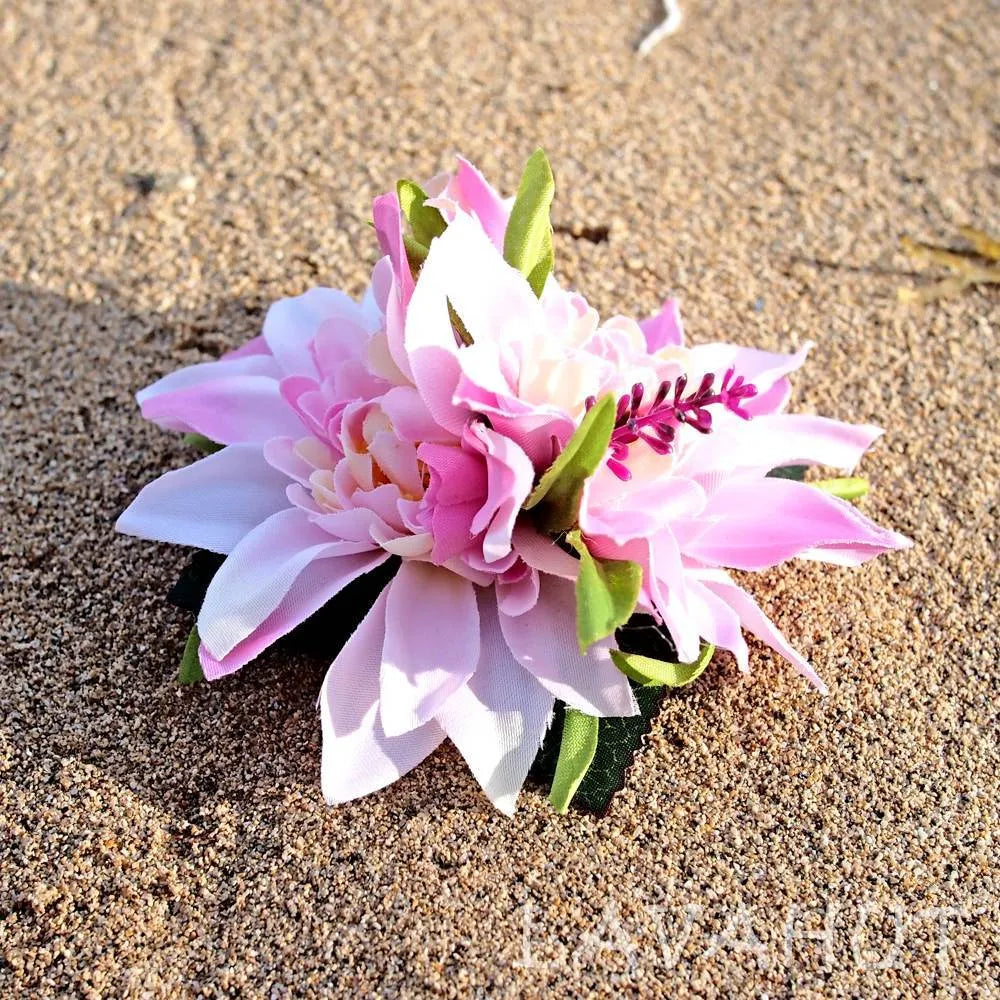 Chrysanthemum Pink Hawaiian Flower Hair Clip - Made in Hawaii