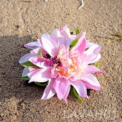 Chrysanthemum Pink Hawaiian Flower Hair Clip - Made In Hawaii