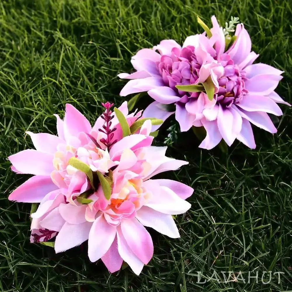 Chrysanthemum Pink Hawaiian Flower Hair Clip - Made in Hawaii
