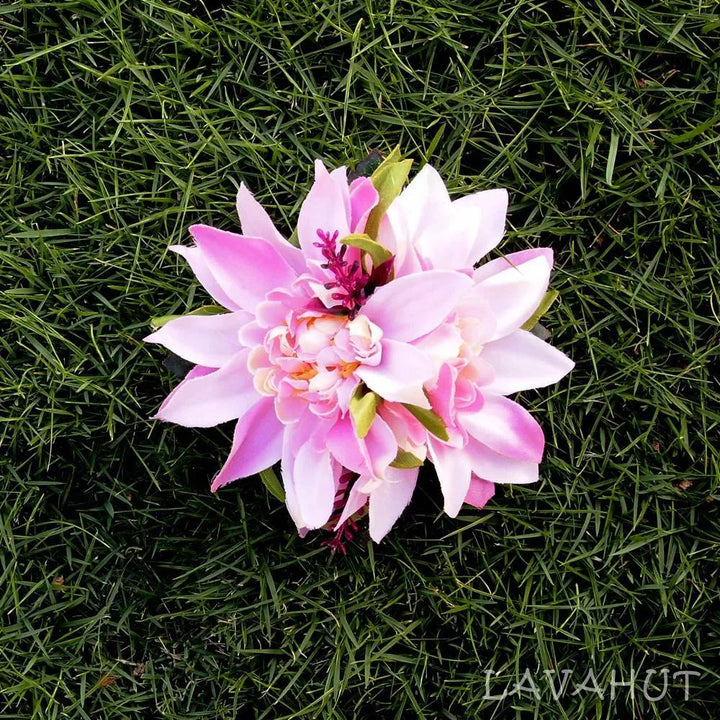 Chrysanthemum Pink Hawaiian Flower Hair Clip - Made in Hawaii