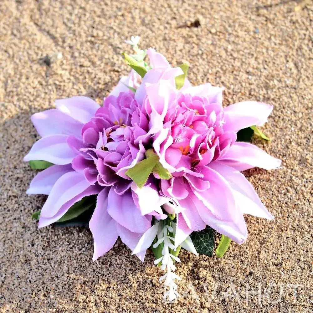 Chrysanthemum Purple Hawaiian Flower Hair Clip - Made in Hawaii