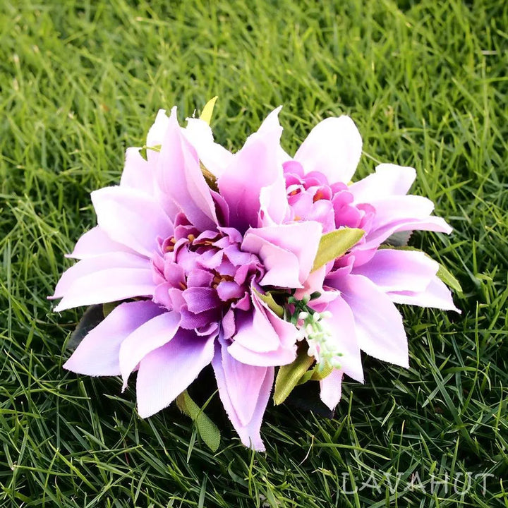 Chrysanthemum Purple Hawaiian Flower Hair Clip - Made in Hawaii