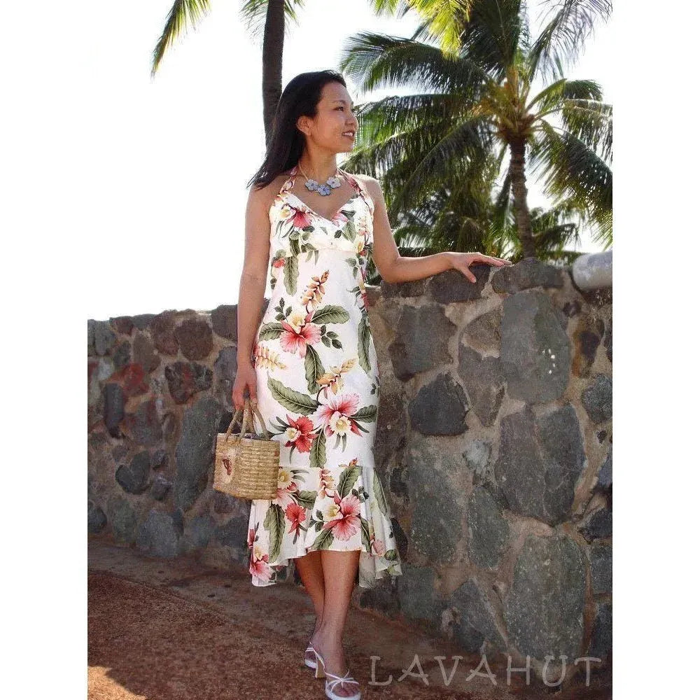 Cloud Akua Hawaiian Halter Dress for Island Elegance M / cream Cloud Akua Hawaiian Halter Dress for Island Elegance M / cream