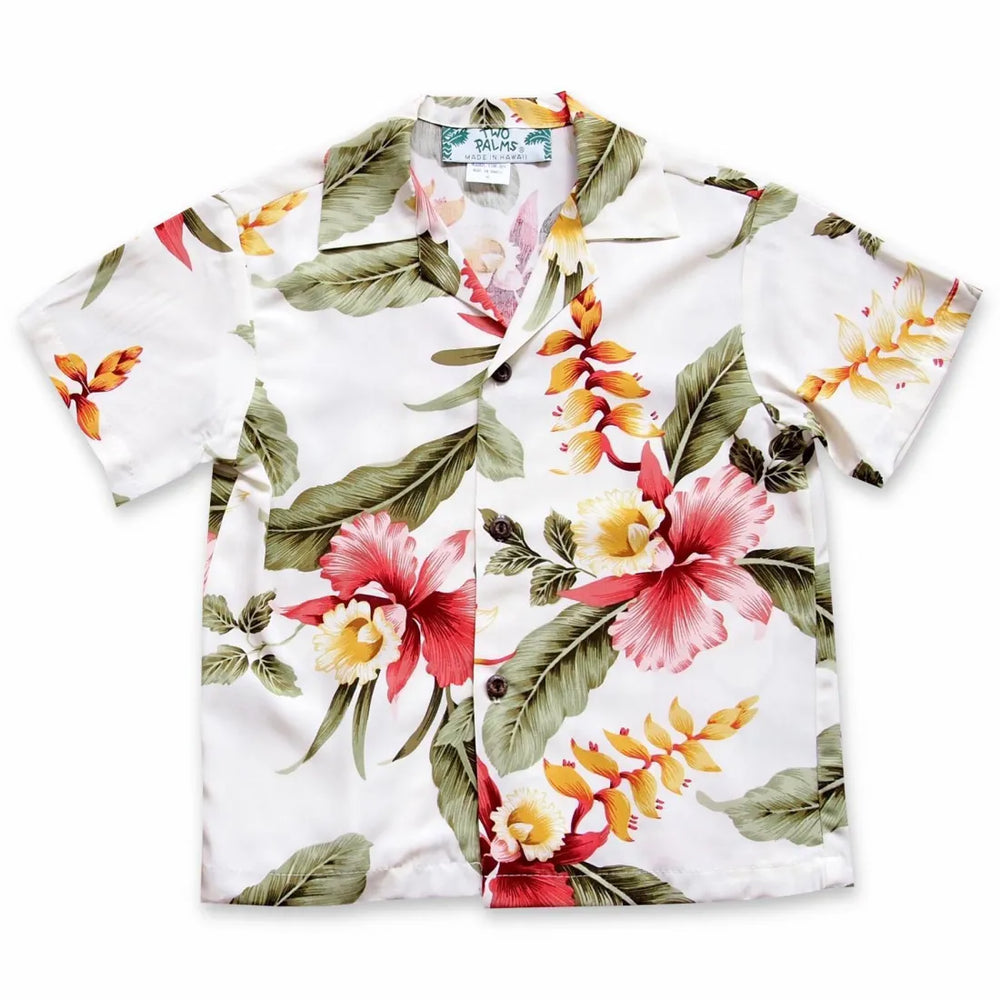 Cloud Cream Hawaiian Boy Shirt - Made in Hawaii