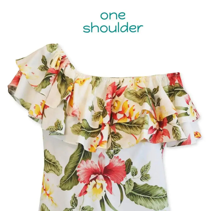 Cloud Cream Rainbow Hawaiian Dress Made in Hawaii