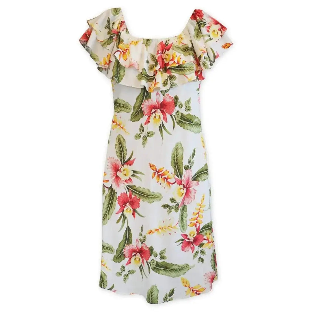 Cloud Cream Rainbow Hawaiian Dress Made in Hawaii