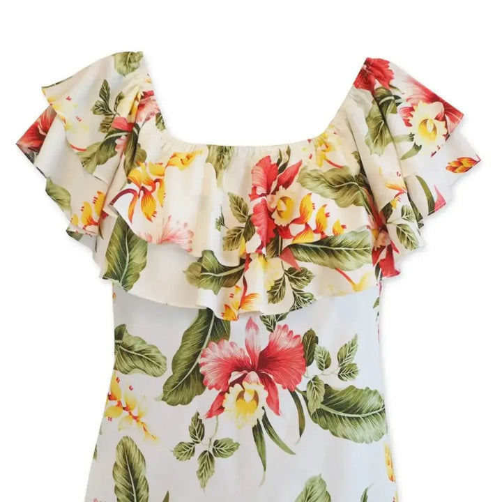 Cloud Cream Rainbow Hawaiian Dress Made in Hawaii