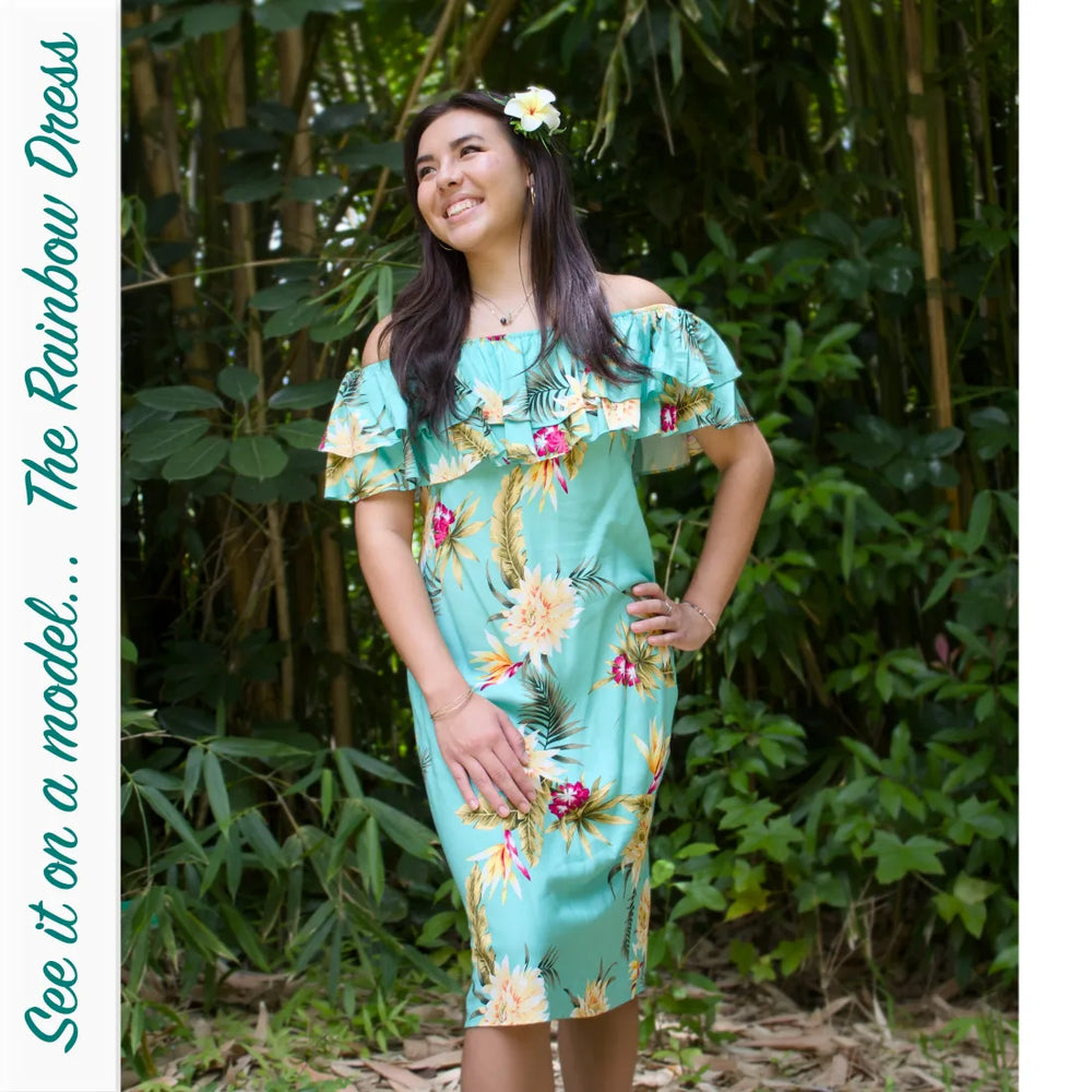 Cloud Cream Rainbow Hawaiian Dress - Made in Hawaii