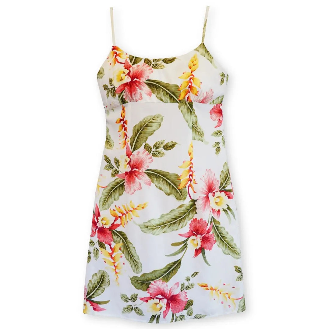 Cloud Cream Skinny Strap Short Hawaiian Dress - Made in Hawaii